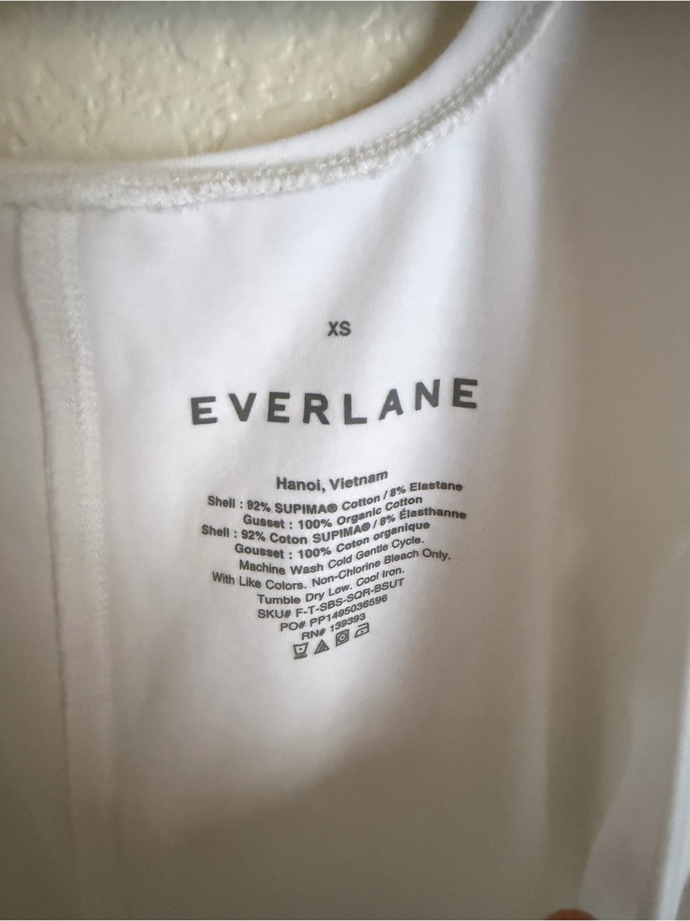 Everlane Women’s The Form Square Neck Sleeveless Bodysuit XS White - Picture 6 of 9